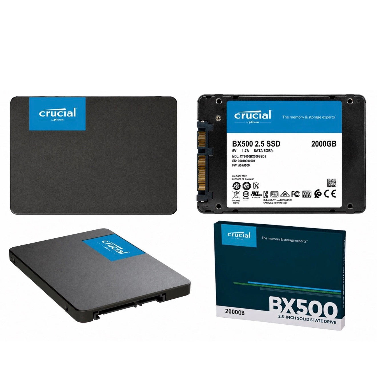 Crucial BX500 2TB SSD 2,5 Zoll SATA III – Neu & OVP