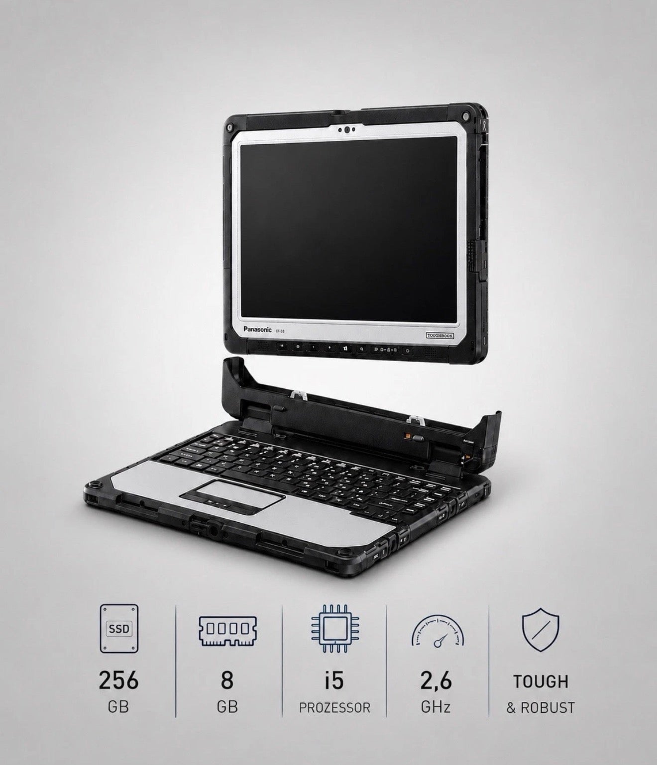 Panasonic Toughbook CF-33  Core i5-7300U 256GB SSD 8GB RAM 4G/LTE Touchscreen