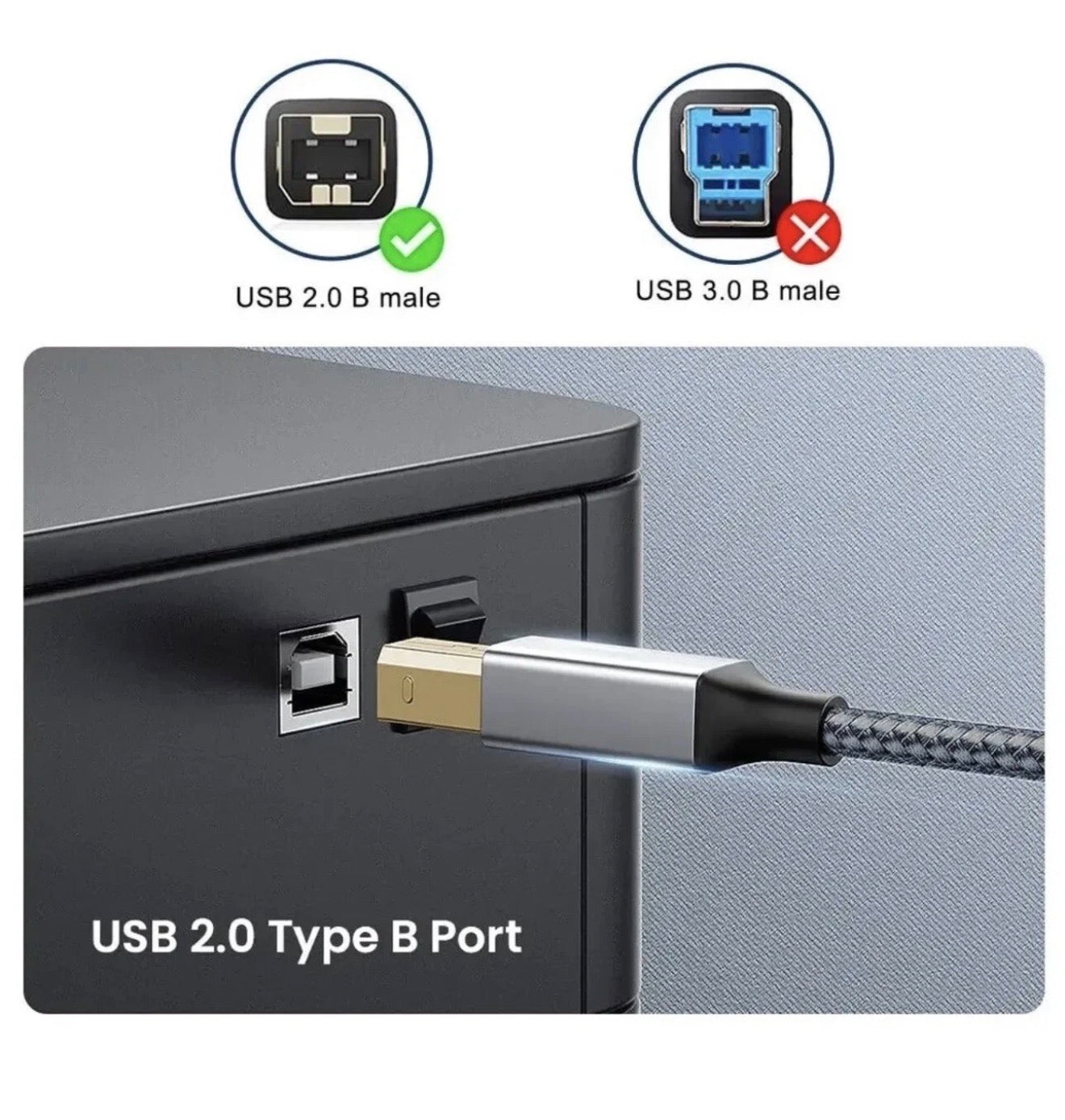 USB-Druckerkabel, Scannerkabel, USB A auf USB B, Drucker, Universal, 3m