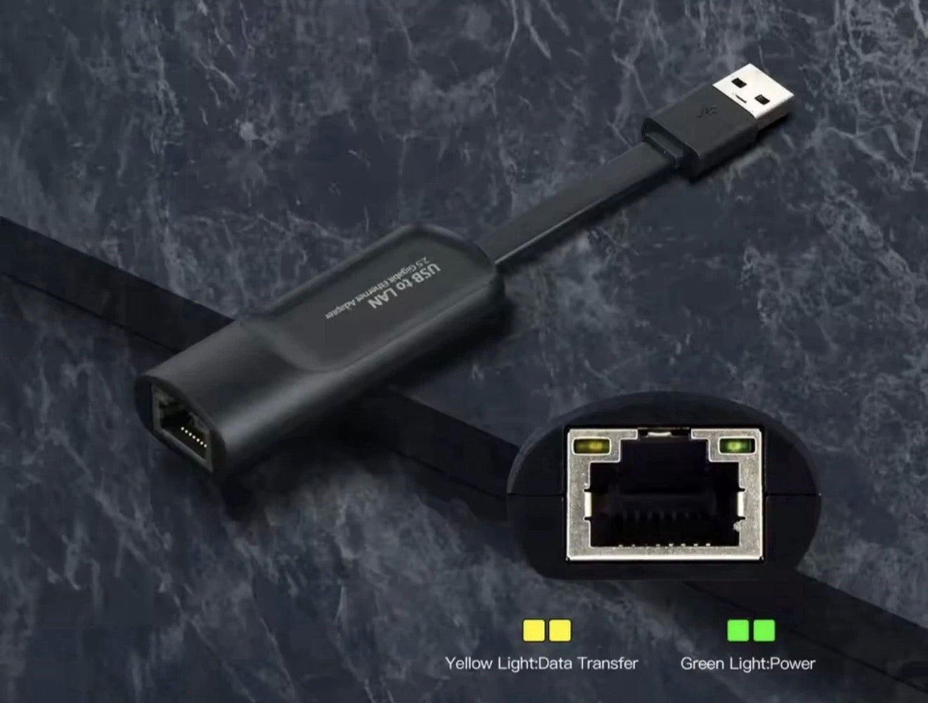 USB Gigabit Ethernet Adapter, 2500 Mbit/s, USB 3.0 Network Card to RJ45 LAN
