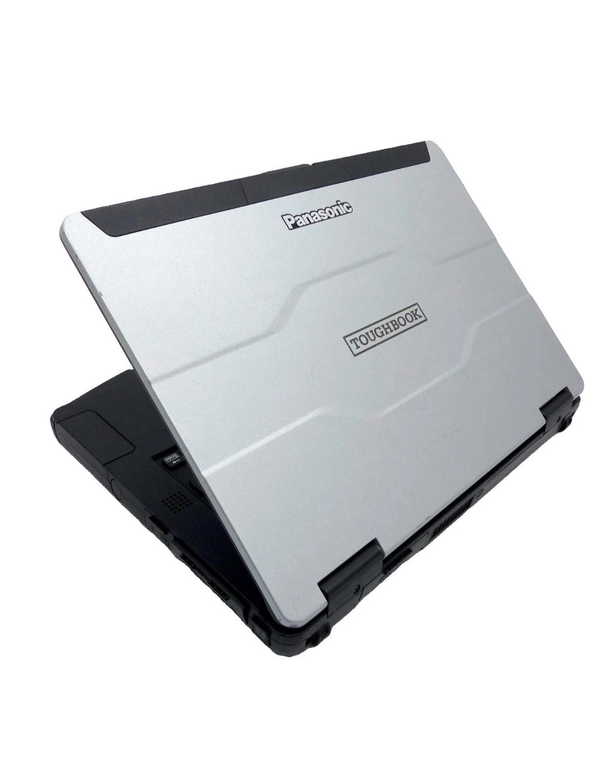 Panasonic Toughbook FZ55 MK1 Seitenansicht mit Anschlüssen freigestellt – Rugged Notebook USB HDMI für Werkstatt-Diagnose
