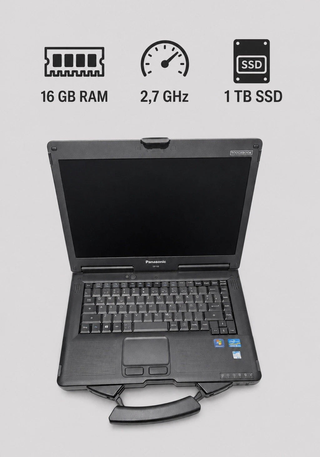 Panasonic Toughbook CF-53 i5-3340 16GB RAM 1TB SSD – Semi-Rugged Notebook