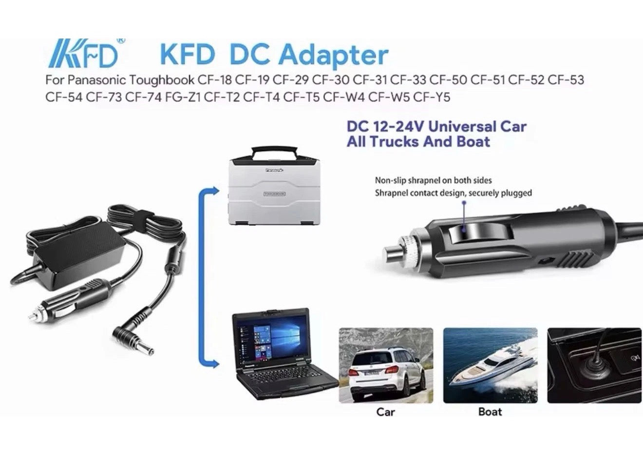 KFZ-Ladegerät 16V für Panasonic Toughbook CF-54 CF-53 CF-33 CF-D1 FZ-G1 | 12V–24V
