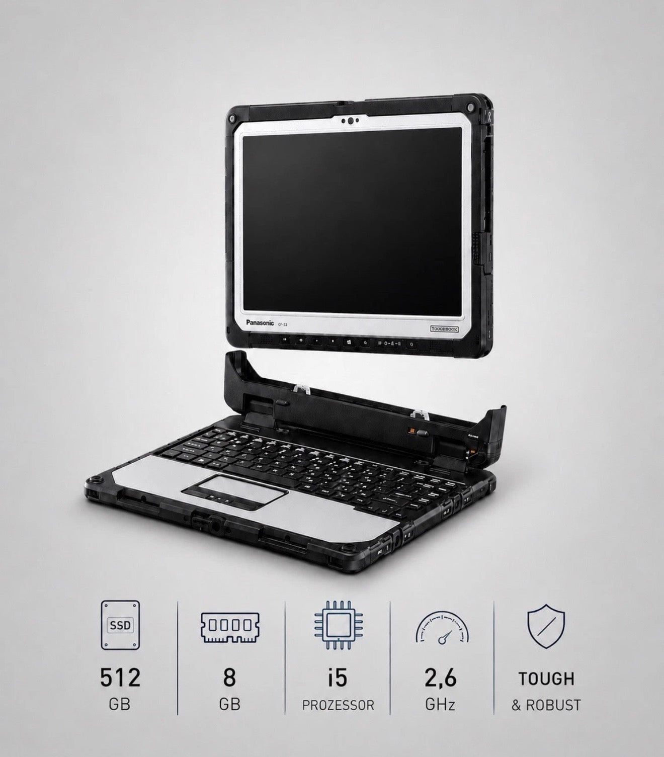 Panasonic Toughbook CF-33  Core i5-7300U 512GB SSD 8GB RAM 4G/LTE Touchscreen