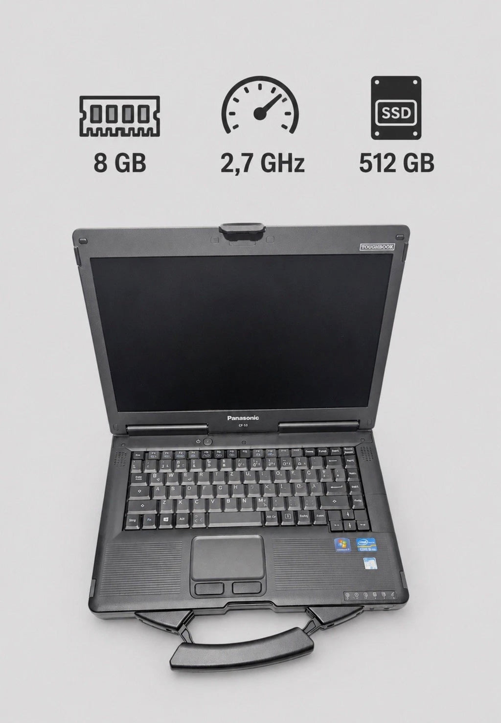 Panasonic Toughbook CF-53 i5-3340 8GB RAM 512GB SSD – Semi-Rugged Notebook