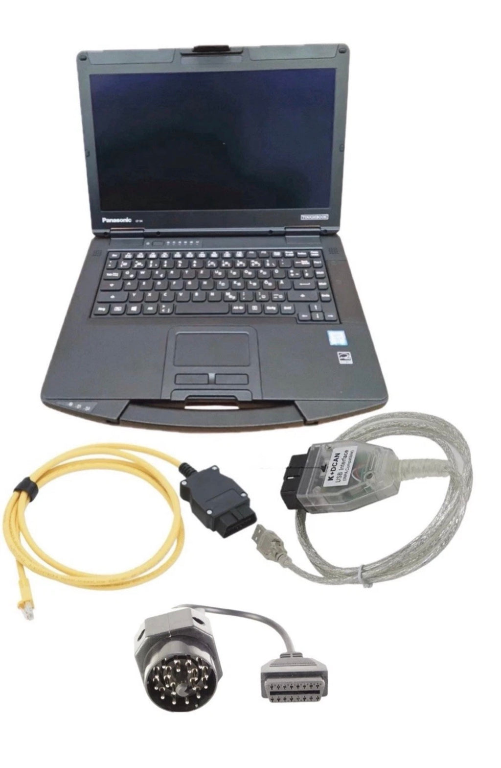 Profi Diagnosegerät Für BMW Panasonic CF-54 K+DCan Ethernet 20Pin Adapterset