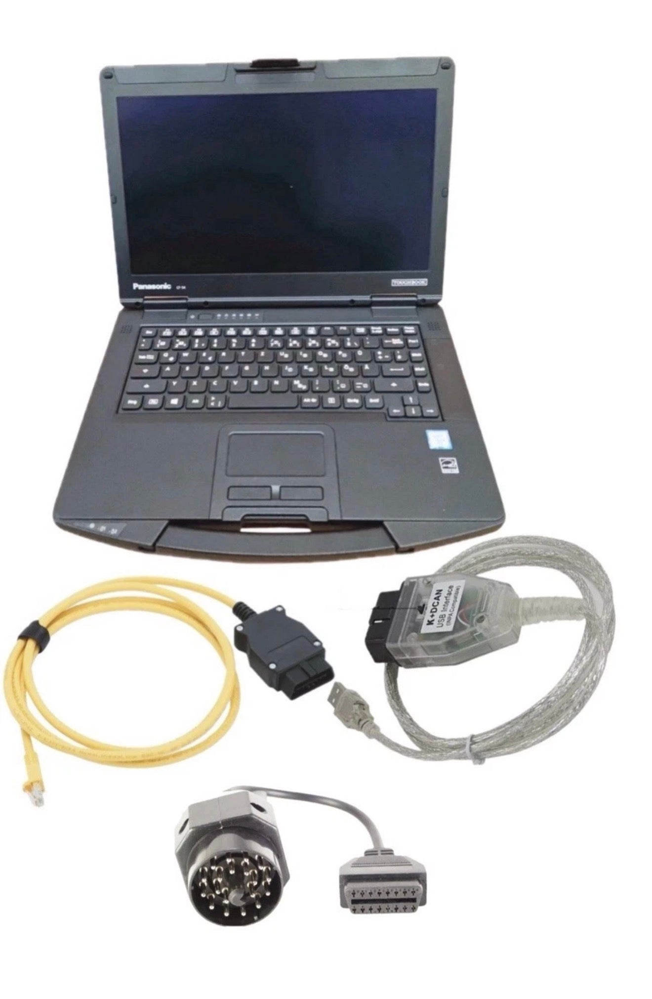 Profi Diagnosegerät Für BMW Panasonic CF-54 K+DCan Ethernet 20Pin Adapterset