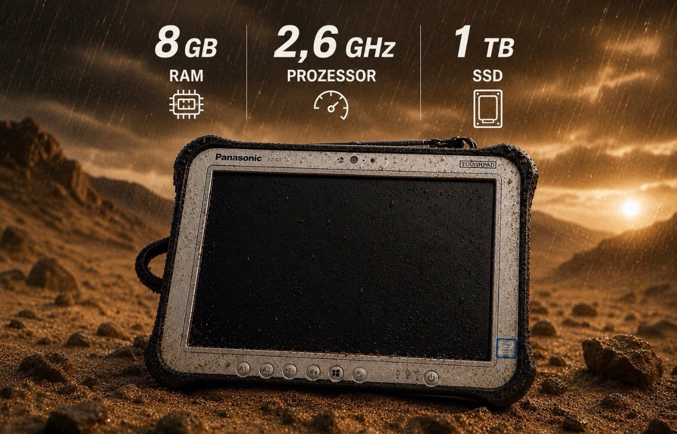 PANASONIC TOUGHPAD FZ-G1 MK5 Core i5-7300U 2.6 GHZ 8GB 1TB SSD Handhalterung