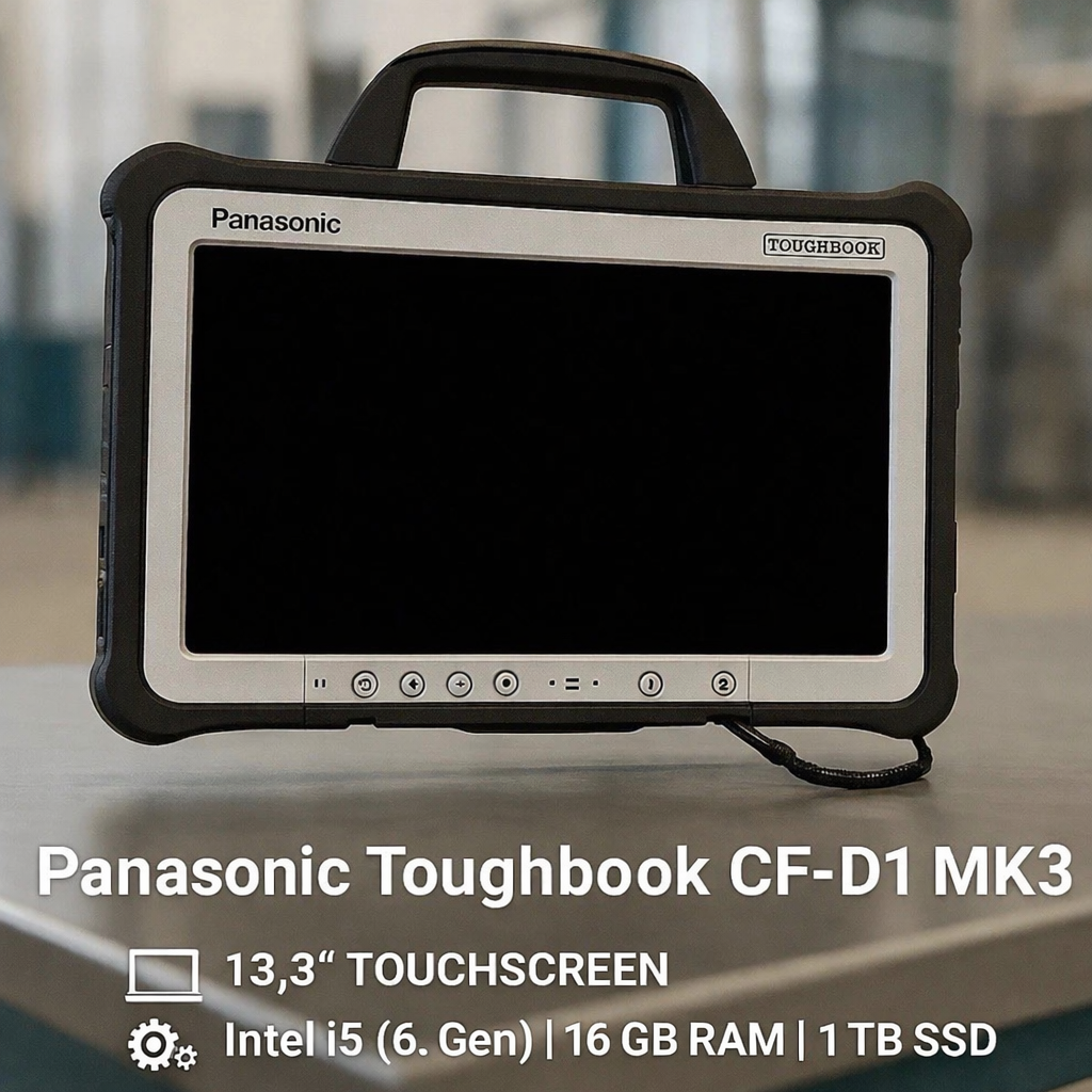 Panasonic TOUGHBOOK CF-D1 MK3 13,3 Zoll | Intel CPU | 8 GB RAM | 1 TB SSD | Robustes Industrie-Tablet