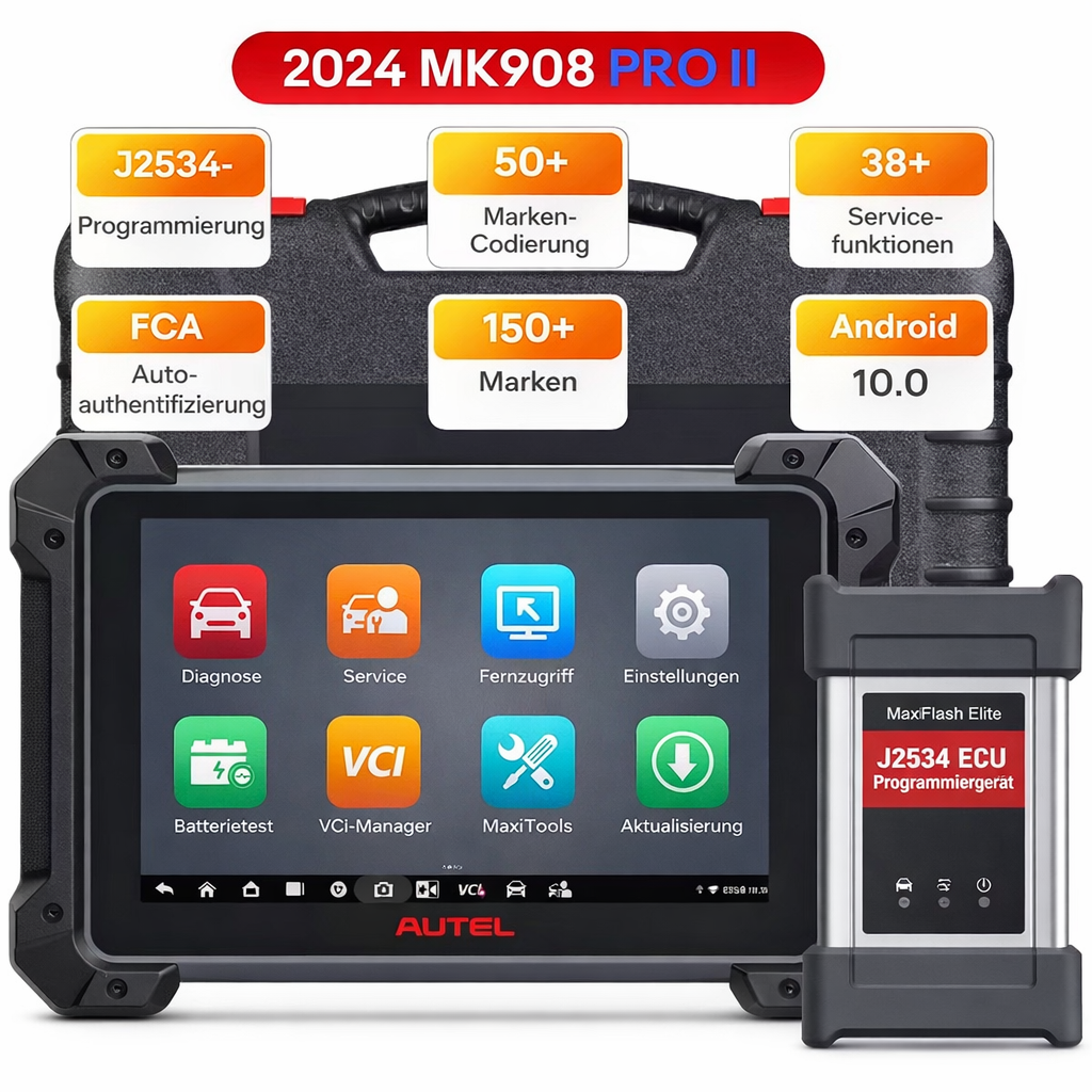 Autel MaxiCOM MK908 Pro II – Professionelles Diagnosegerät mit ECU-Programmierung & MaxiFlash Elite