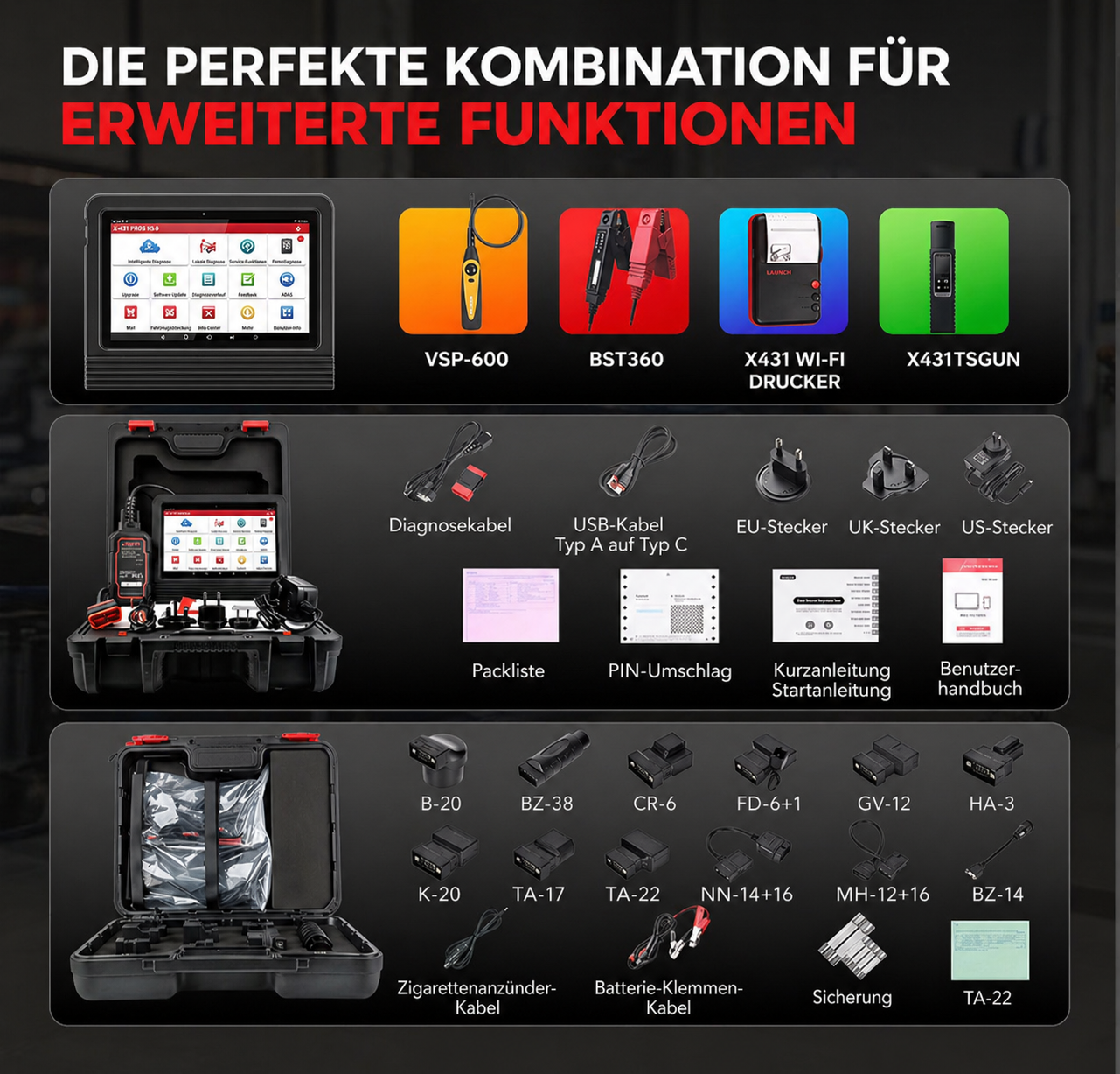 Launch X431 PRO V5.0 – Profi OBD2 Diagnosegerät | 2 Jahre Updates inklusive